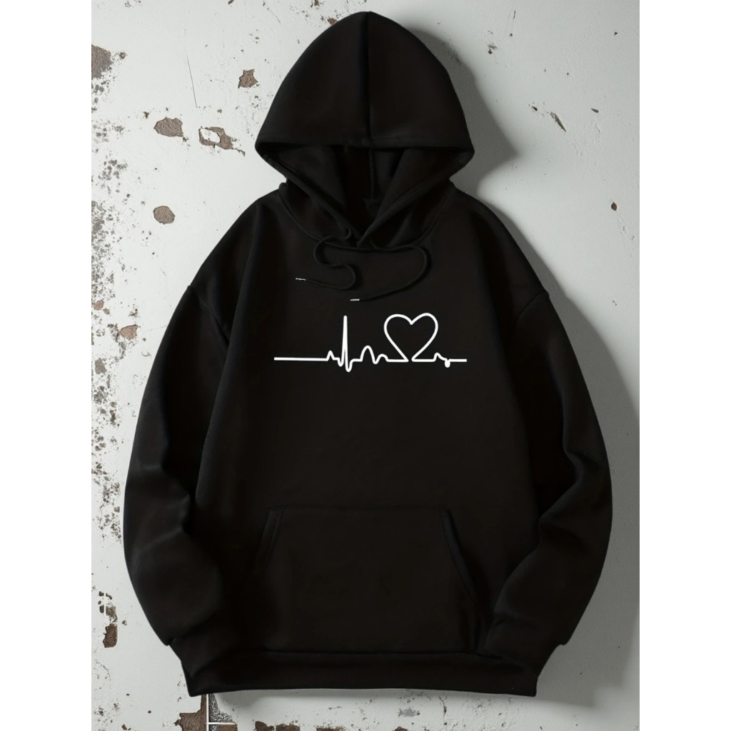 Blusa feminina de frio Moletom canguru casaco agasalho Coração Algodão Promoção