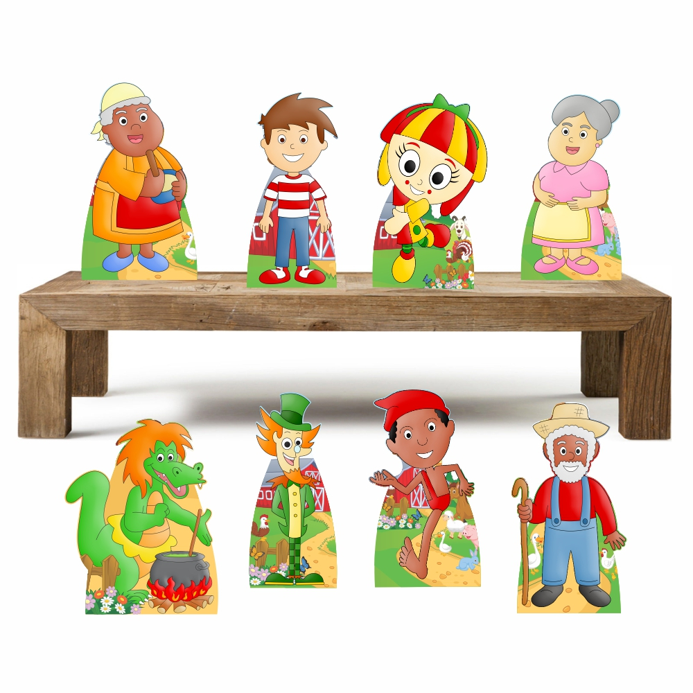 Sítio do Pica Pau amarelo Md1 kit com 8 totens de 23cm Decoração De Festa Temática infantil