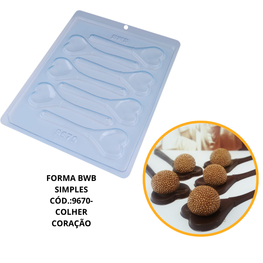1~10 FORMA SIMPLES COLHER CORAÇÃO CÓD.:9670 (H5) EM ACETATO BWB PARA BOMBOM, DOCES DE CHOCOLATE E CONFEITARIA. em Oferta na Shopee