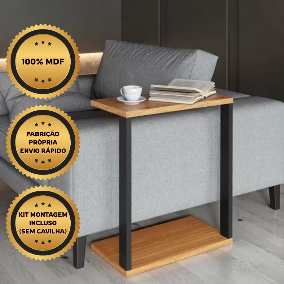 Mesinha Lateral Para Sofá Estilo Industrial 100% MDF, mesa apoio, mesa auxiliar sofá, mesa...