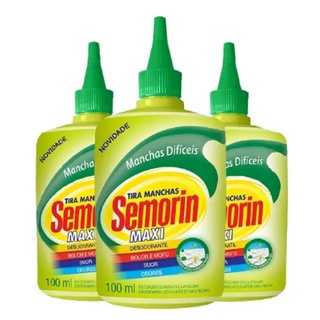 Semorin Maxi Tira Manchas Difíceis 100ml Suor, Mofo, Bolor 3 unidades em Oferta na Shopee