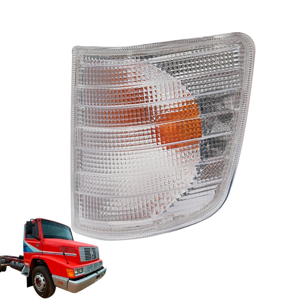 Lanterna Direcional  Mercedes-Benz 1618 Cristal com Meia-Luz (Pisca) - Pradolux - Lado Esquerdo