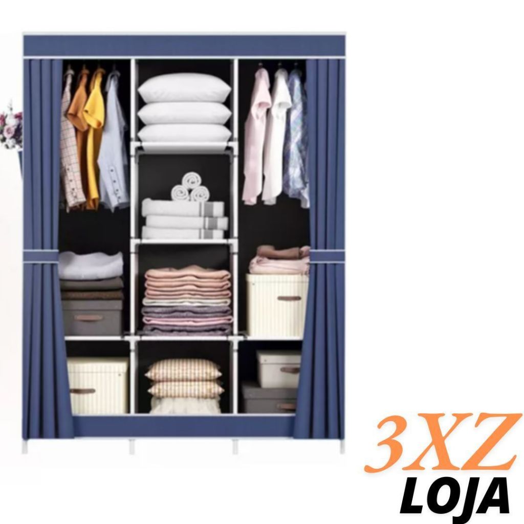 Guarda Roupa Organizador De Roupas Portátil com Zíper Armário de Roupa Multifuncional - 3XZ LOJA