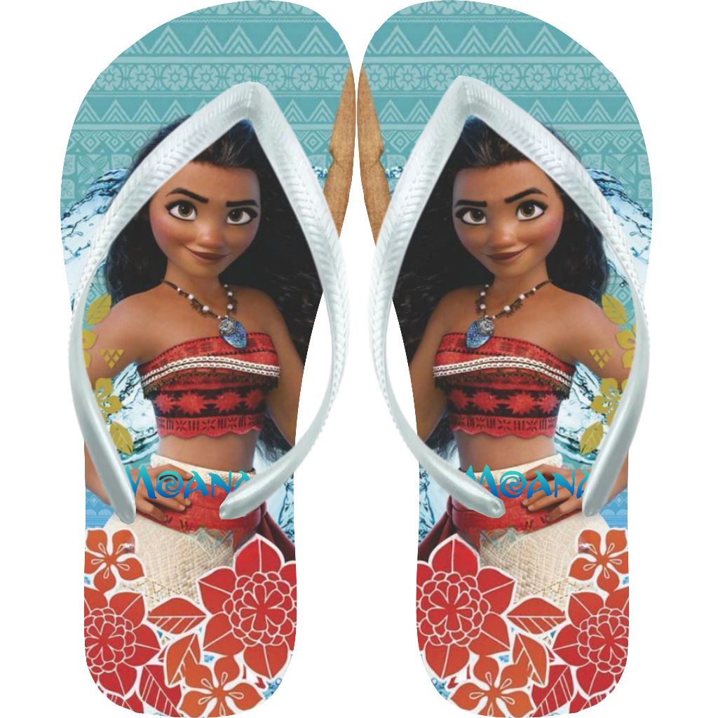 Chinelo Personalizado Moana meninas infantil sandalia