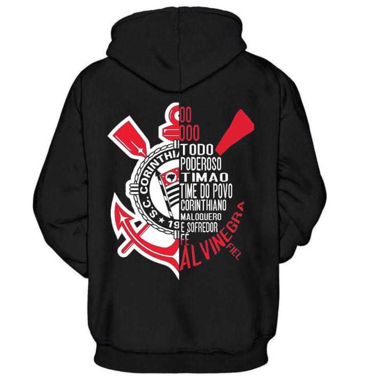 BLUSA DE FRIU TORCIDAS TIMES TODO PODEROSO MOLETON MASCULINO BOLSO E CAPUZ COM ENVIO IMEDIATO