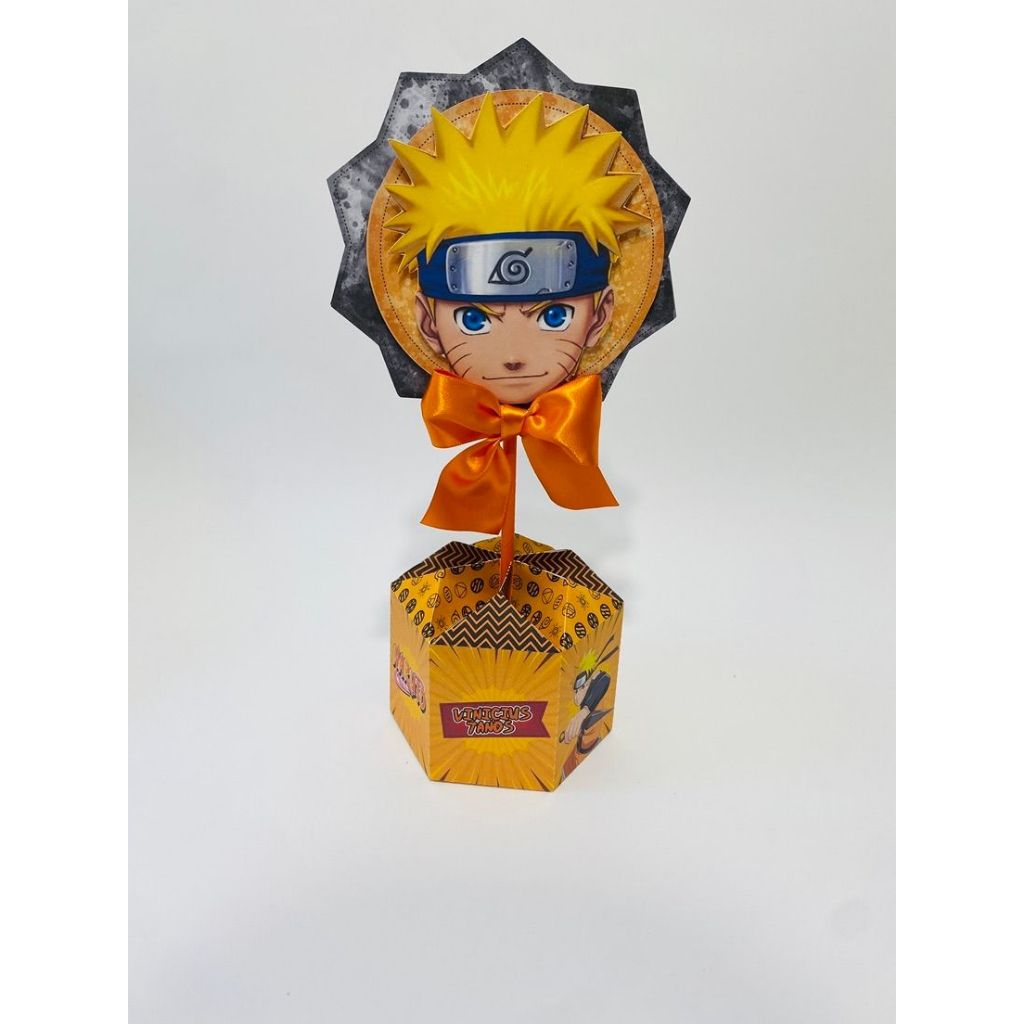 18 CENTRO DE MESA NARUTO | KIT ENFEITE CACHEPÔ | PERSONALIZADO | FESTA | LEMBRANCINHA | PAPELARIA