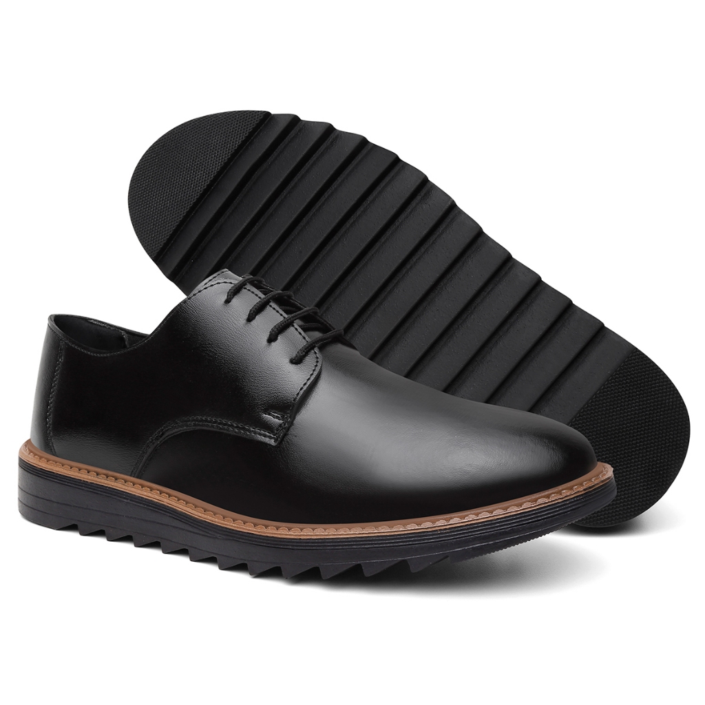 Mocassim Oxford Lux de Amarrar com Solado Slip On Tratorado Borracha  Casual
