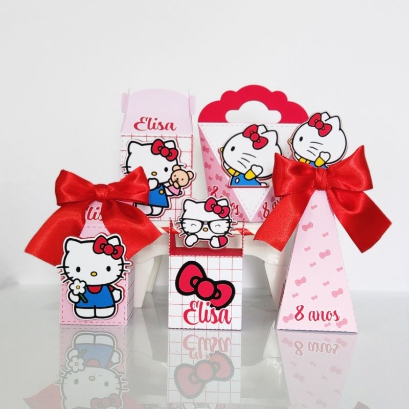 KIT FESTA HELLO KITTY SEMI LUXO C/ APLIQUE 3D LEMBRANCINHAS PERSONALIZADAS PARA FESTA INFANTIL ANIVERSÁRIO MENINA/MENINO