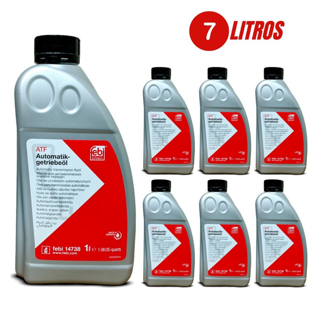 7 Litros Óleo Transmissão Cambio Atf Automatico Febi 14738 Atf Zf Vw Audi LT 71141 100% Sintético
