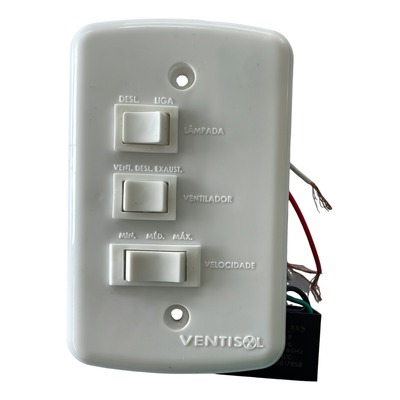 Chave Dimer Controle Parede Ventilador Teto Ventisol Wind Original