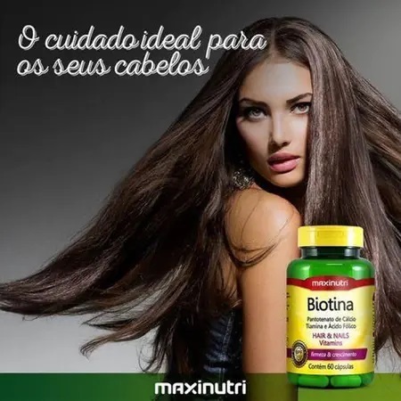 Biotina c/60 Tratamento Acaba Com a  Queda e Fortalece o Cabelo