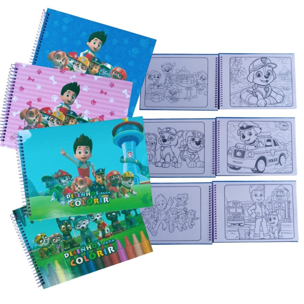 Livro de Colorir Patrulha Canina Capa Dura 40 Desenhos Frente e Verso