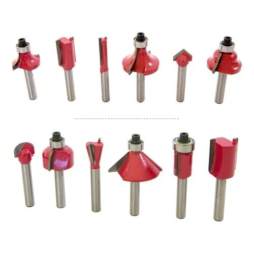 Conjunto de Fresas para Tupia Haste 6mm VIP Industrial com Maleta – 12 Peças de Alta Qualidade