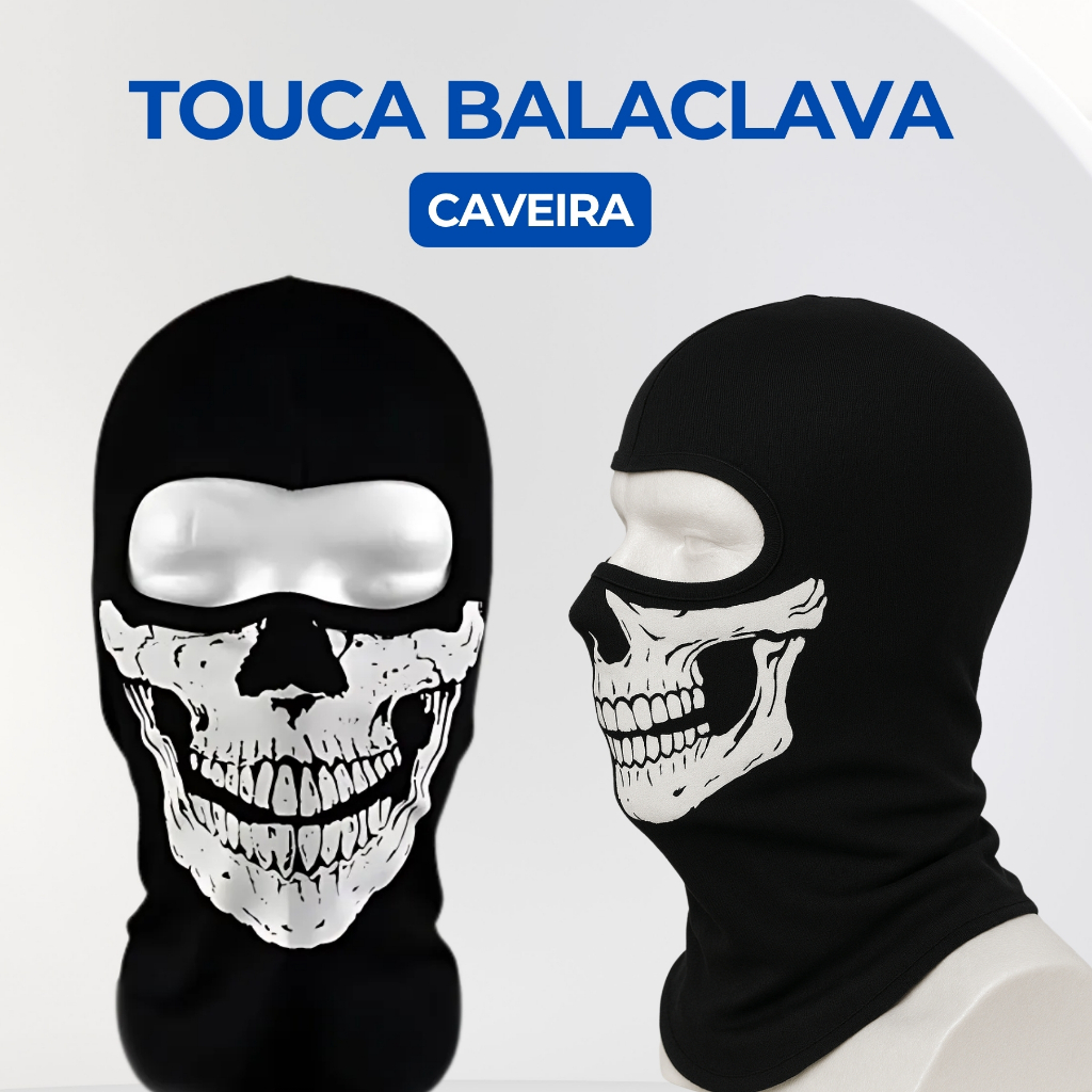 Touca Balaclava Ninja Capuz Caveira Moto Caveira Bike Paintball Frio em Oferta na Shopee