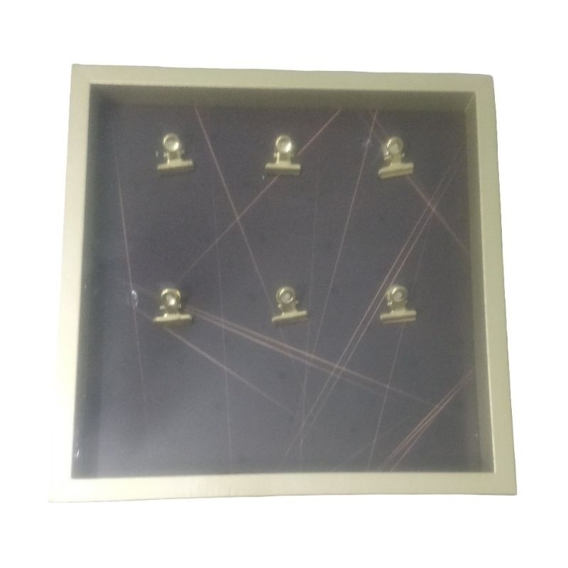 Painel Quadro para Fotos Dourado e Marron com 6 Clipes de Metal Renner Novo