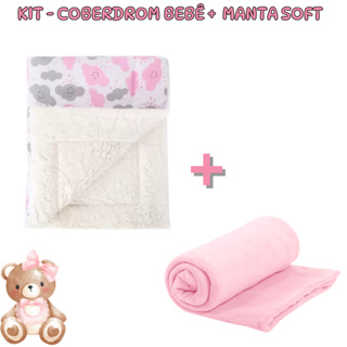 Kit 2 itens bebe - Coberdrom sherpa + Manta soft Muitas opcoes em Oferta na Shopee