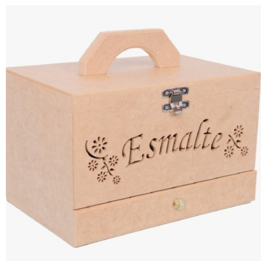 Expositor organizador maleta porta esmaltes madeira manicure