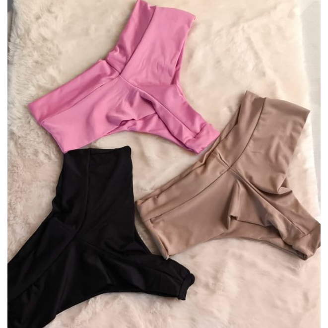 Kit com 4 calcinhas fio duplo cós alto microfibra premium multicoloridas. em Oferta na Shopee