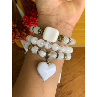 Mix pulseiras feminina moda verão colorido pingente coração