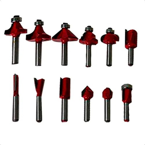 Kit de Fresas para Tupia 1/4" 12 Peças – Ideal para Madeira Marcenaria Profissional Vip
