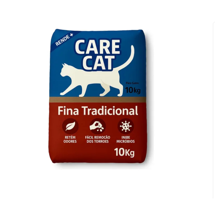 Areia Higiênica Para Gato Carecat Tradicional Fina 10 Kg