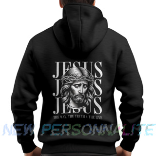 Moletom de Frio Católico Jesus o caminho a vida e a verdade Blusa de frio canguru com capuz blusa de frio da Fé Jesus