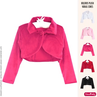 Bolero Infantil Pink Plush Menina Casamento Daminha Aniversário Batizado Formatura Festa em Oferta na Shopee