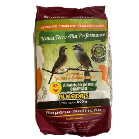 Ração Trinca Ferro Alta Performance Almeida's - 500g A Nutrição de Um Campeão Alimento Completo e Rico em Vitaminas