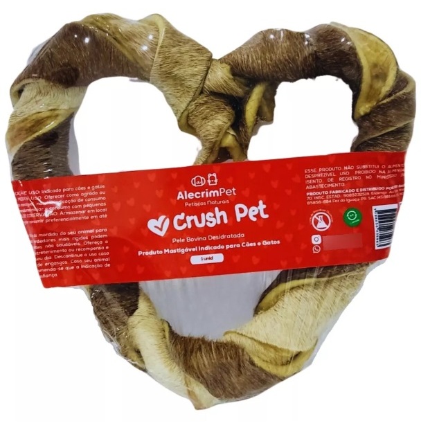 Crush Pet Pele Bovina Mordedor Natural para Cães 1 unid - Alecrim Pet