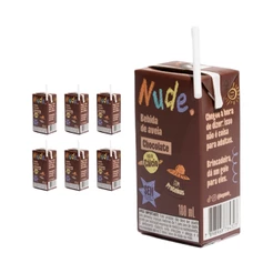 Nude Nudinho Leite de Aveia de Chocolate 180ml - Pack 6x