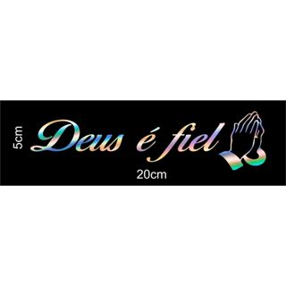 Adesivo Deus é Fiel colorido 20cm para carro moto e bike em Oferta na Shopee