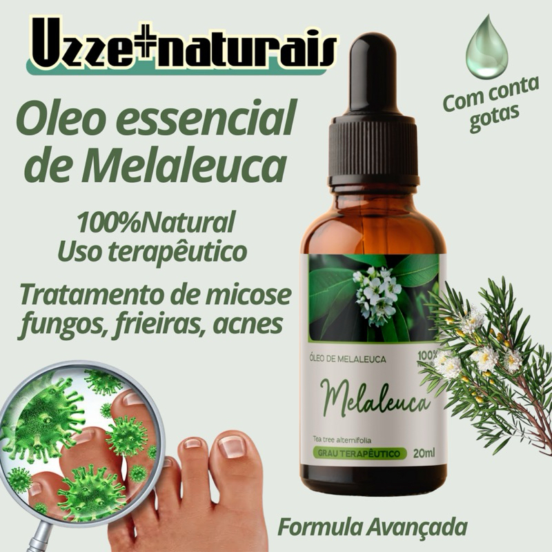 Óleo de Melaleuca de 20ml pronto pra uso (Conta-Gotas) em Oferta na Shopee