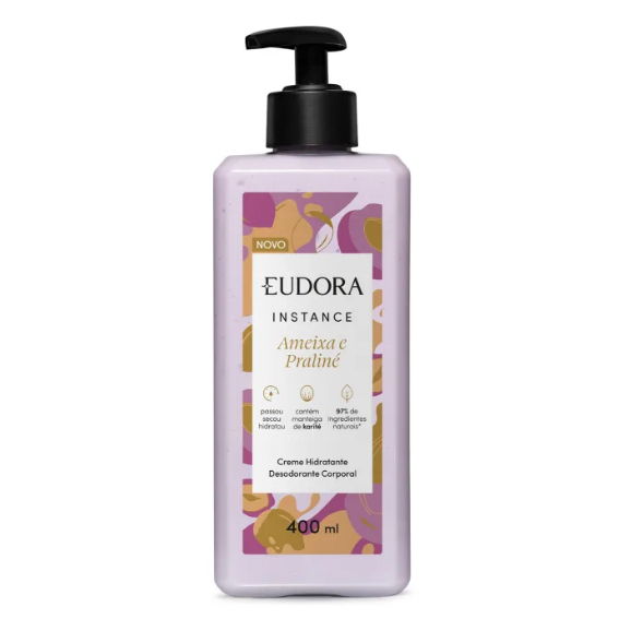 Eudora Creme Hidratante Corporal Instance Ameixa e Praliné 400ml V:02/28