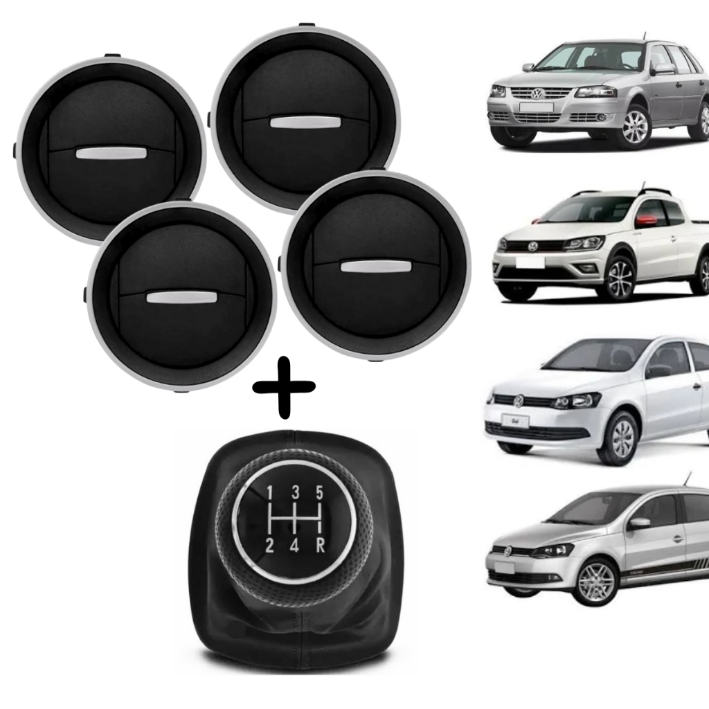 Kit Conjunto 4 Difusores de Ar Manopla e Coifa Gol Parati Saveiro G4 06 até 14 - Volkswagen Original