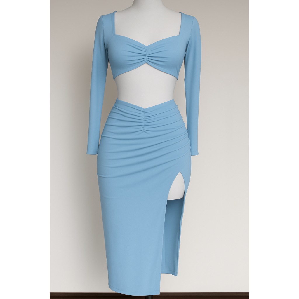 Conjunto Antonio Com Saia Com Fenda e Manga Longa Suplex Premium ( ANTONIA ) em Oferta na Shopee