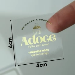 Adesivo Dourado Resistente 4x4 Quadrado Hotstamping Etiqueta Dourada com Marca Adesivo Personalizado