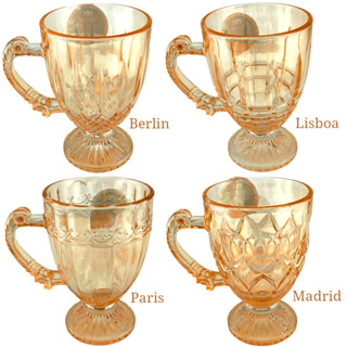 Jogo de Xicara Canecas Âmbar Cristal - 190ml - Requinte, Bom Gosto e Sofisticação! em Oferta na Shopee