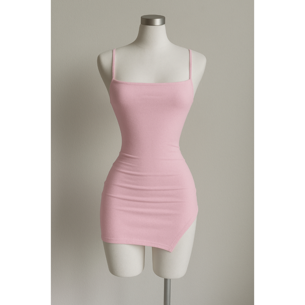Mini Vestido Curto Saturno Com Fenda Lateral Costa Nua Traspassada Suplex Premium Moda 2025 Tendência ( Saturno )
