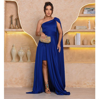 Vestido Feminino Longo com Capa Festa Casamento Madrinhas Formatura em Oferta na Shopee