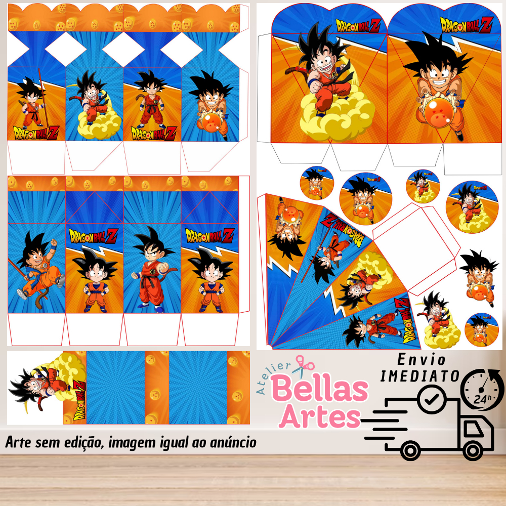 KIT LEMBRANCINHAS DRAGON BALL Z COM 80/160 ITENS (sem nome) - ENVIO 24H em Oferta na Shopee