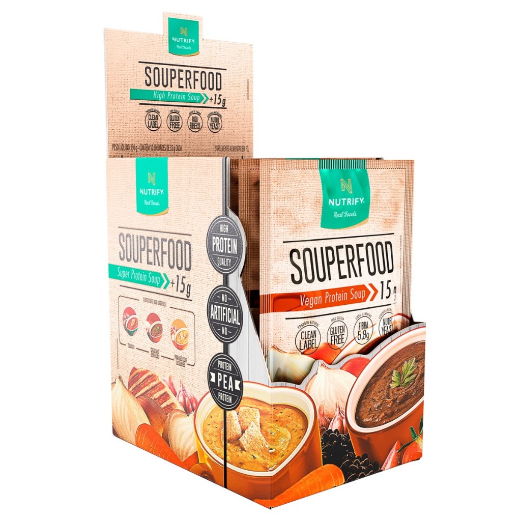 Nutrify - 10 Sachês Souperfood Sopa Proteica Vegana - Nutritiva e Prática em Oferta na Shopee