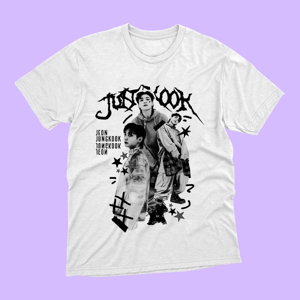 Camiseta Jeon Jungkook JK NOVA Kpop 100% Algodão Unissex em Oferta na Shopee