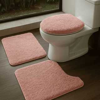 Conjuntos 3 Tapete Jogo de Banheiro Antiderrapante 3 Peças Luxo Felpa Aveluda Com Soladado Promo em Oferta na Shopee