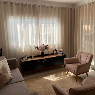 Cortina Voil Gaze Linho Flame Sala/Quarto 3 metros x 2,50 de altura ilhos cromado Elegante e Moderna em Oferta na Shopee