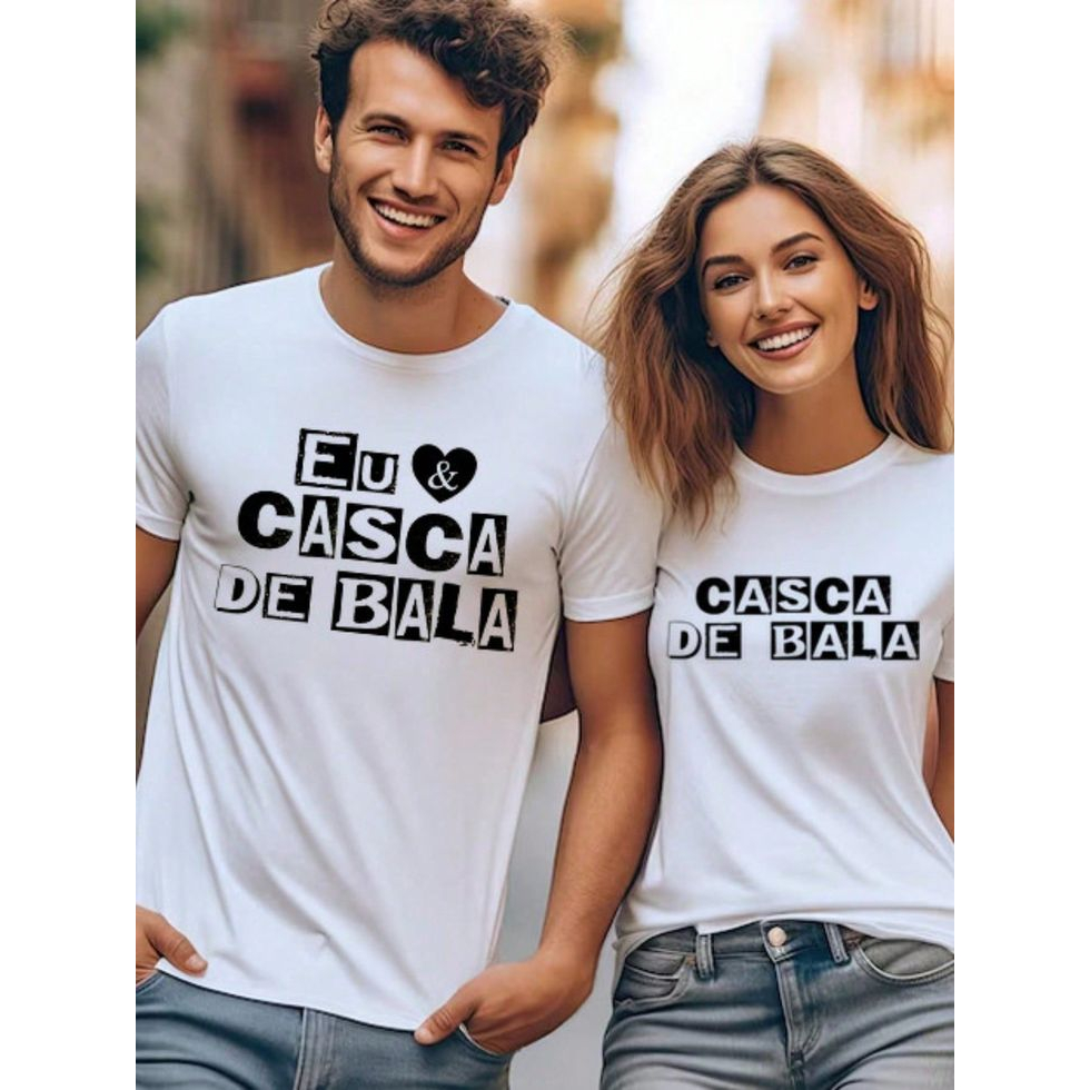Kit camisa eu e casca de bala - Dia dos namorados, casal, presente Camiseta Básica Tshirt