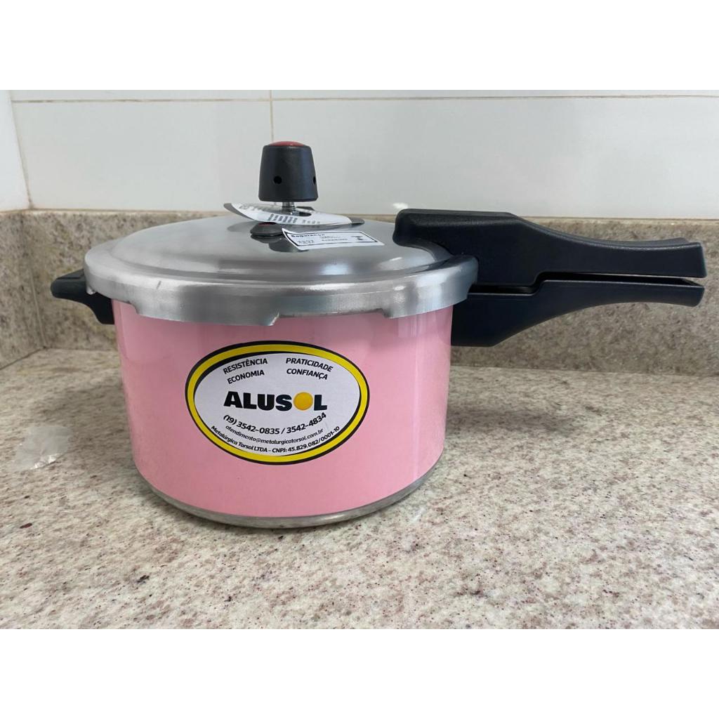PANELA DE PRESSÃO 5,0 LITROS - FECHAMENTO EXTERNO - ROSA BARBIE