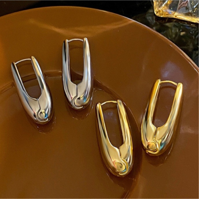 Brincos Em Forma De Gotícula De Água Lisa E Grande Design Exclusivo De Metal De Alta Qualidade em Oferta na Shopee