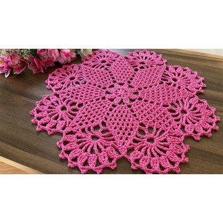 Toalha Centro de Mesa em Crochê Crochet Decoração Cozinha Sousplat Sala Supla Suplat Moda Casa