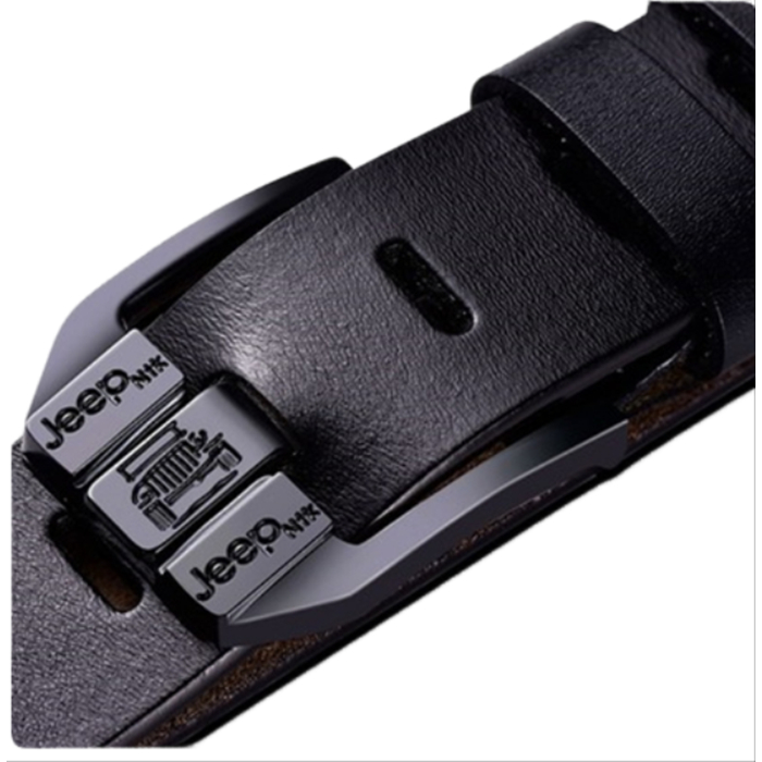 Cinto Masculino 100% Couro Jeep - Preto Cor Preto-fivela Preta Desenho Do Tecido Liso Tamanho 125