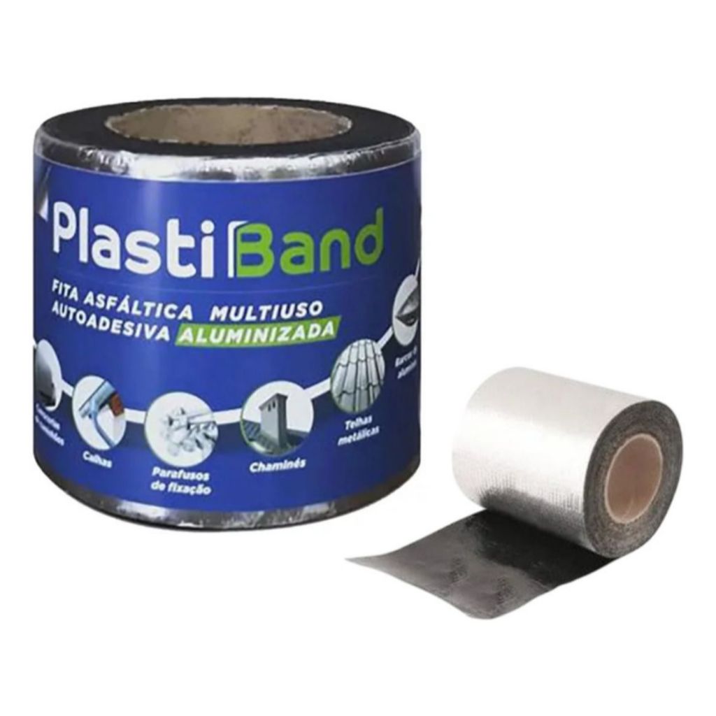 Manta Asfáltica Aluminizada 10cm x 10m Fita Adesiva Telhado Calha Bau Caminhão Exaustor Duto